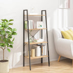 vidaXL Standregal 4 Böden Hellbraun und Schwarz 56x35x140 cm