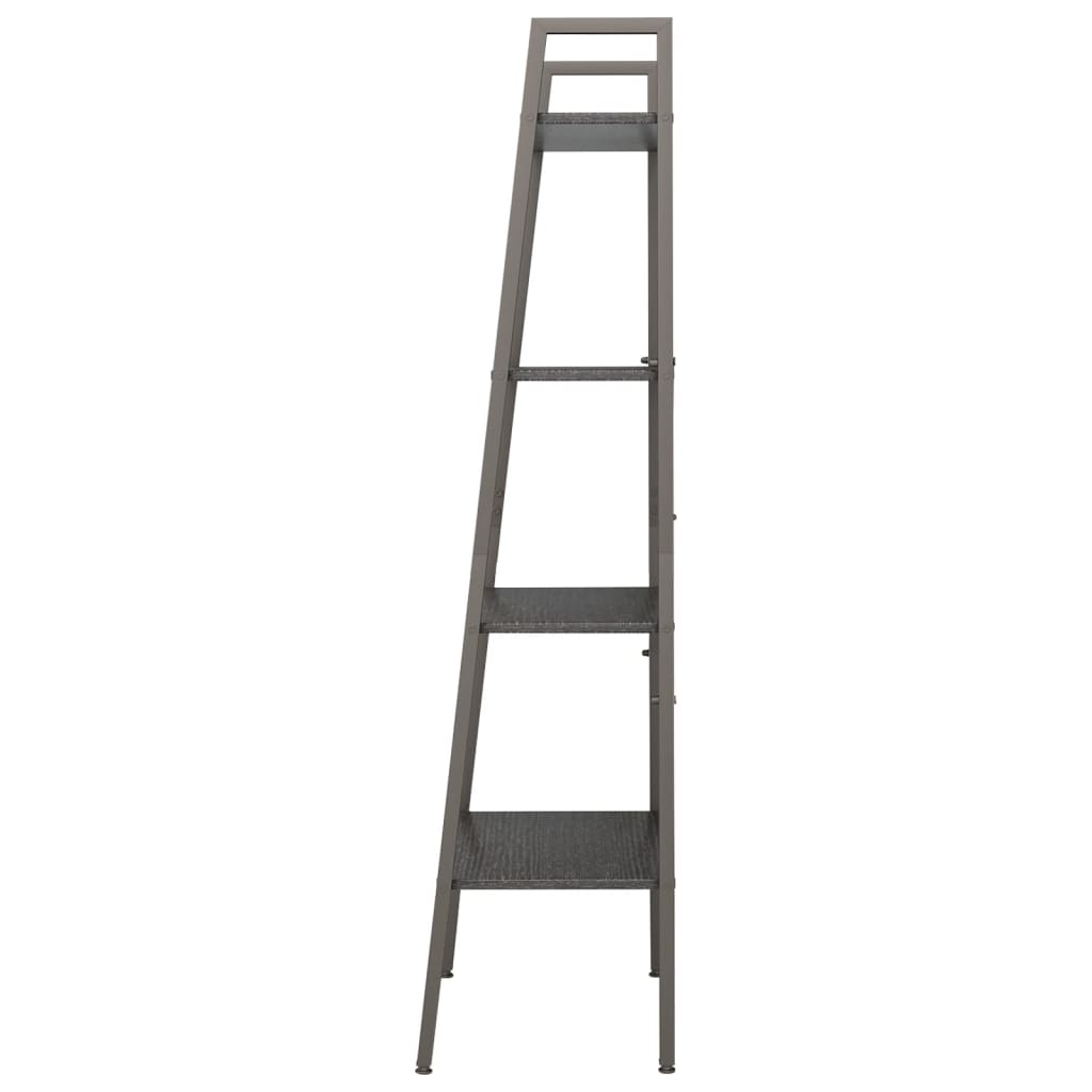 vidaXL Standregal mit 4 Böden Schwarz 56x35x140 cm