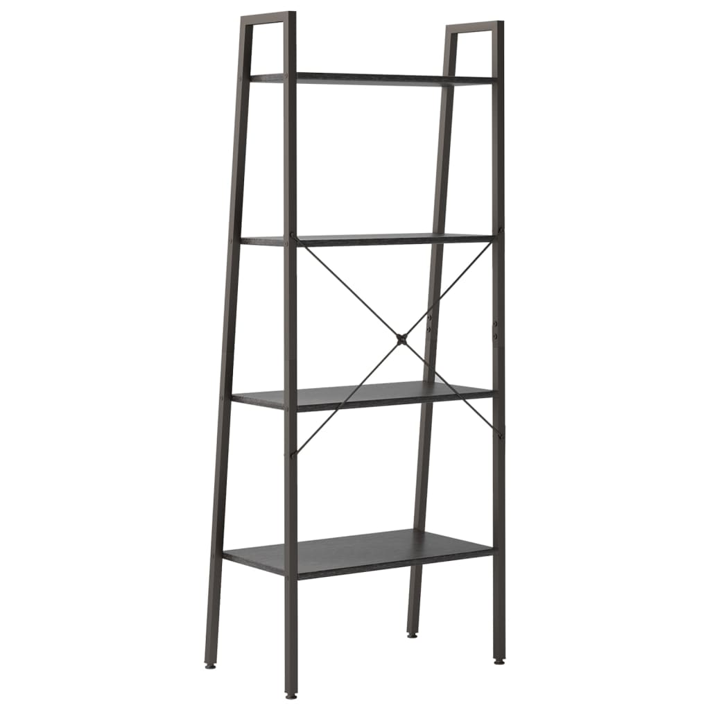 vidaXL Standregal mit 4 Böden Schwarz 56x35x140 cm
