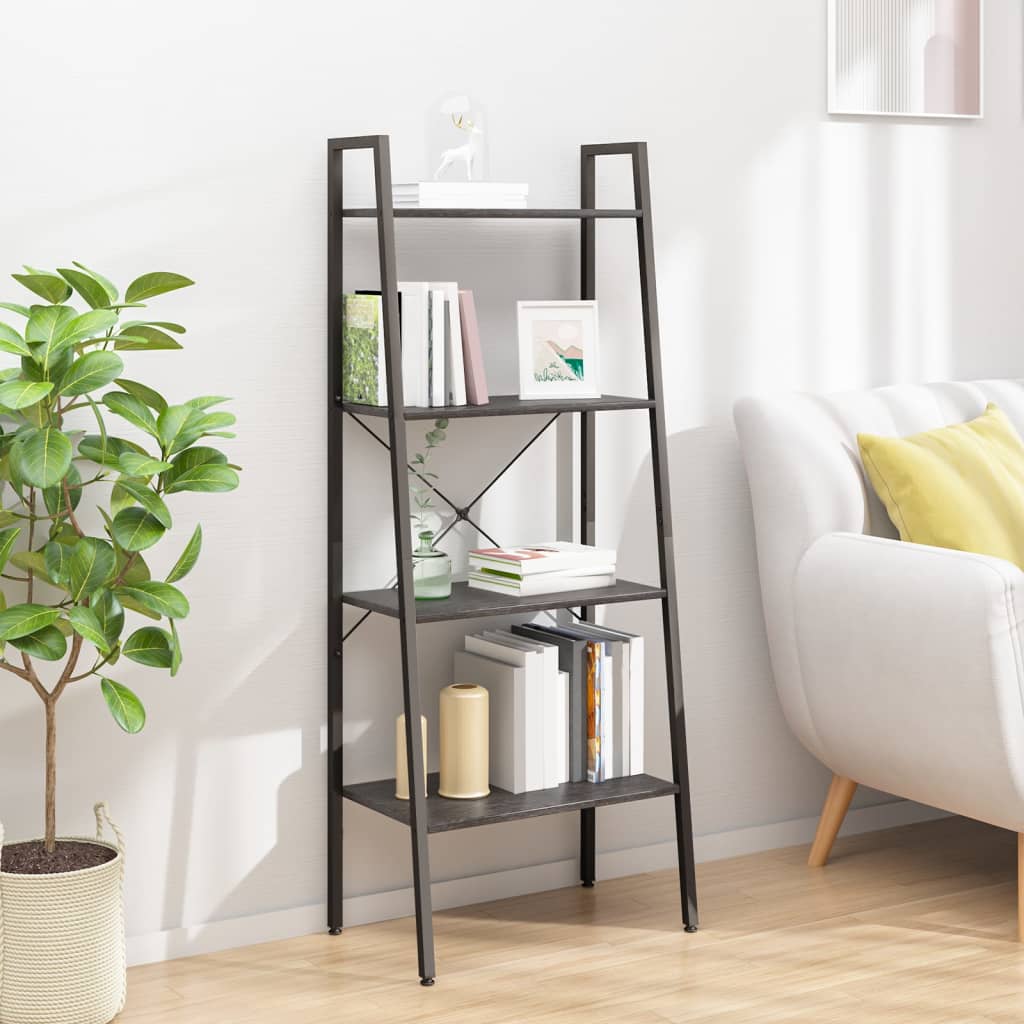 vidaXL Standregal mit 4 Böden Schwarz 56x35x140 cm