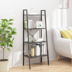 vidaXL Standregal mit 4 Böden Schwarz 56x35x140 cm