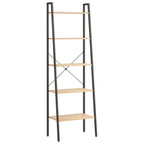 vidaXL Standregal 5 Böden Hellbraun und Schwarz 56x35x174 cm