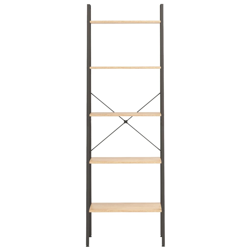 vidaXL Standregal 5 Böden Hellbraun und Schwarz 56x35x174 cm