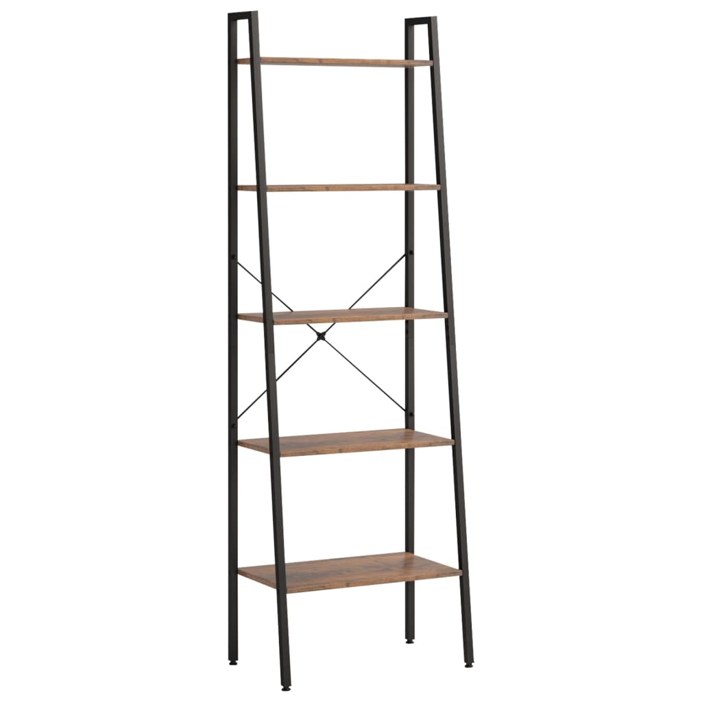 vidaXL Standregal mit 5 Böden Dunkelbraun und Schwarz 56x35x174 cm