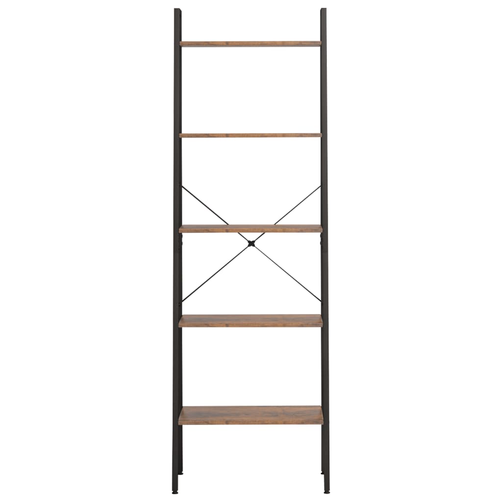 vidaXL Standregal mit 5 Böden Dunkelbraun und Schwarz 56x35x174 cm