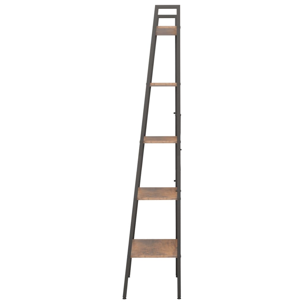 vidaXL Standregal mit 5 Böden Dunkelbraun und Schwarz 56x35x174 cm