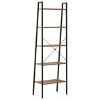 vidaXL Standregal mit 5 Böden Dunkelbraun und Schwarz 56x35x174 cm