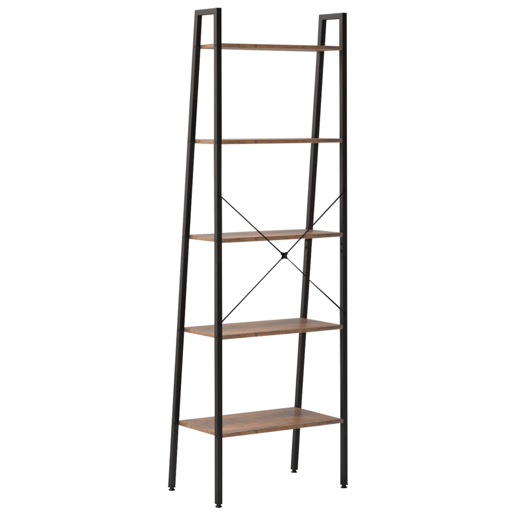 vidaXL Standregal mit 5 Böden Dunkelbraun und Schwarz 56x35x174 cm