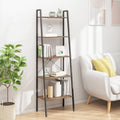 vidaXL Standregal mit 5 Böden Dunkelbraun und Schwarz 56x35x174 cm