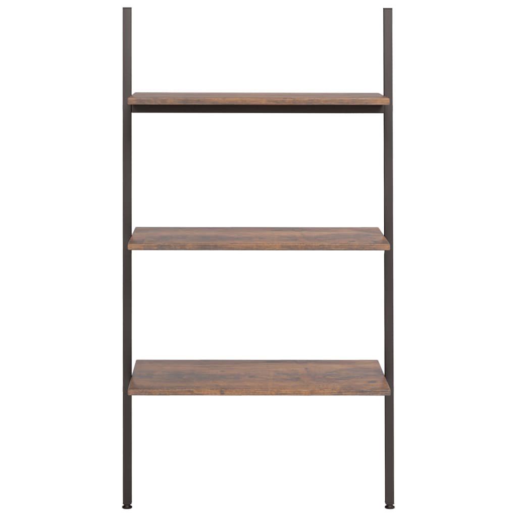 vidaXL Leiterregal mit 3 Böden Dunkelbraun und Schwarz 64x34x116 cm