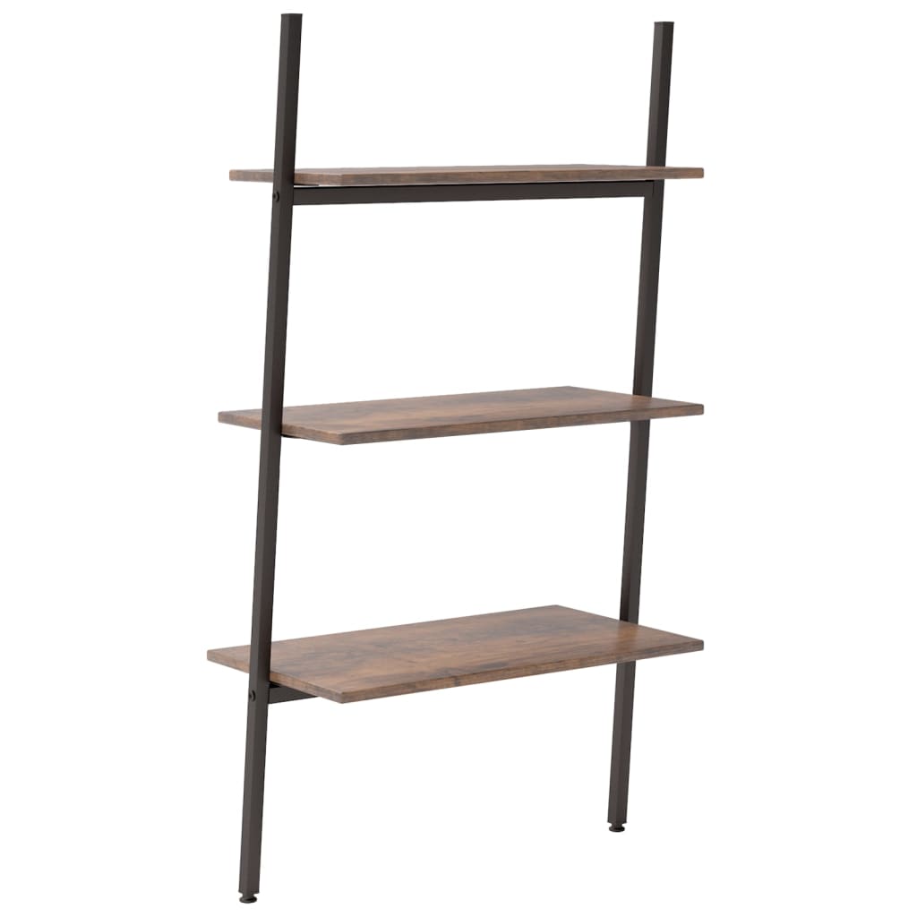 vidaXL Leiterregal mit 3 Böden Dunkelbraun und Schwarz 64x34x116 cm