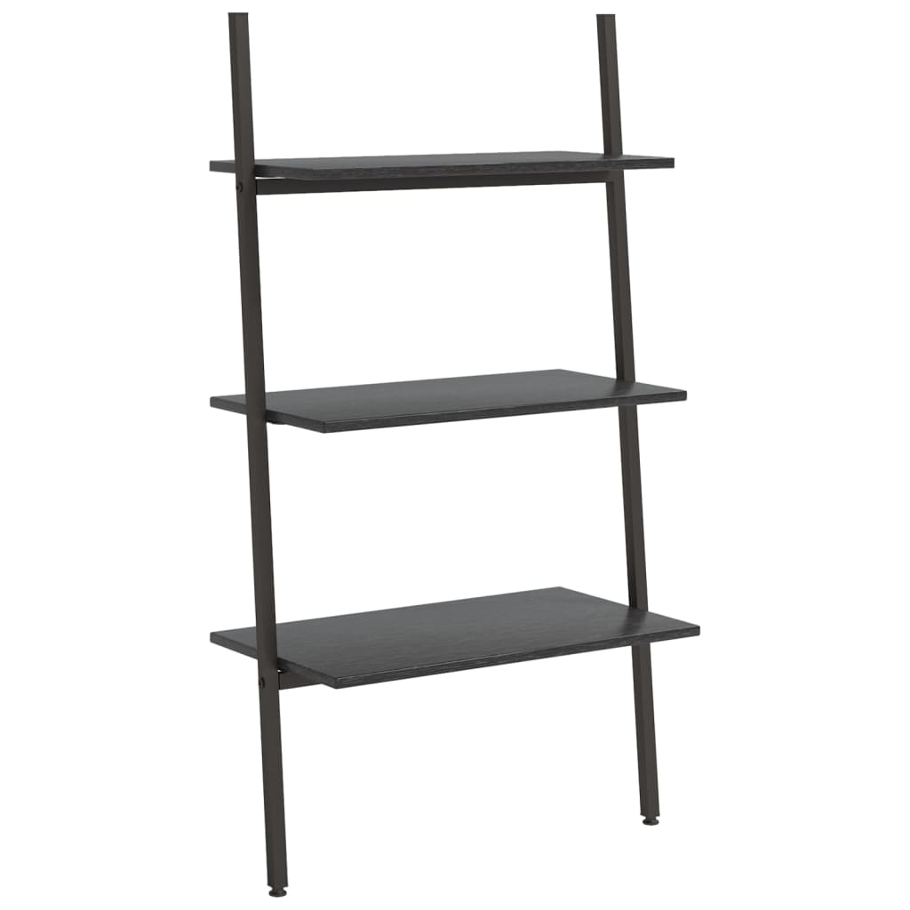 vidaXL Leiterregal mit 3 Böden Schwarz 64x34x116 cm