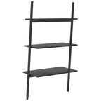 vidaXL Leiterregal mit 3 Böden Schwarz 64x34x116 cm