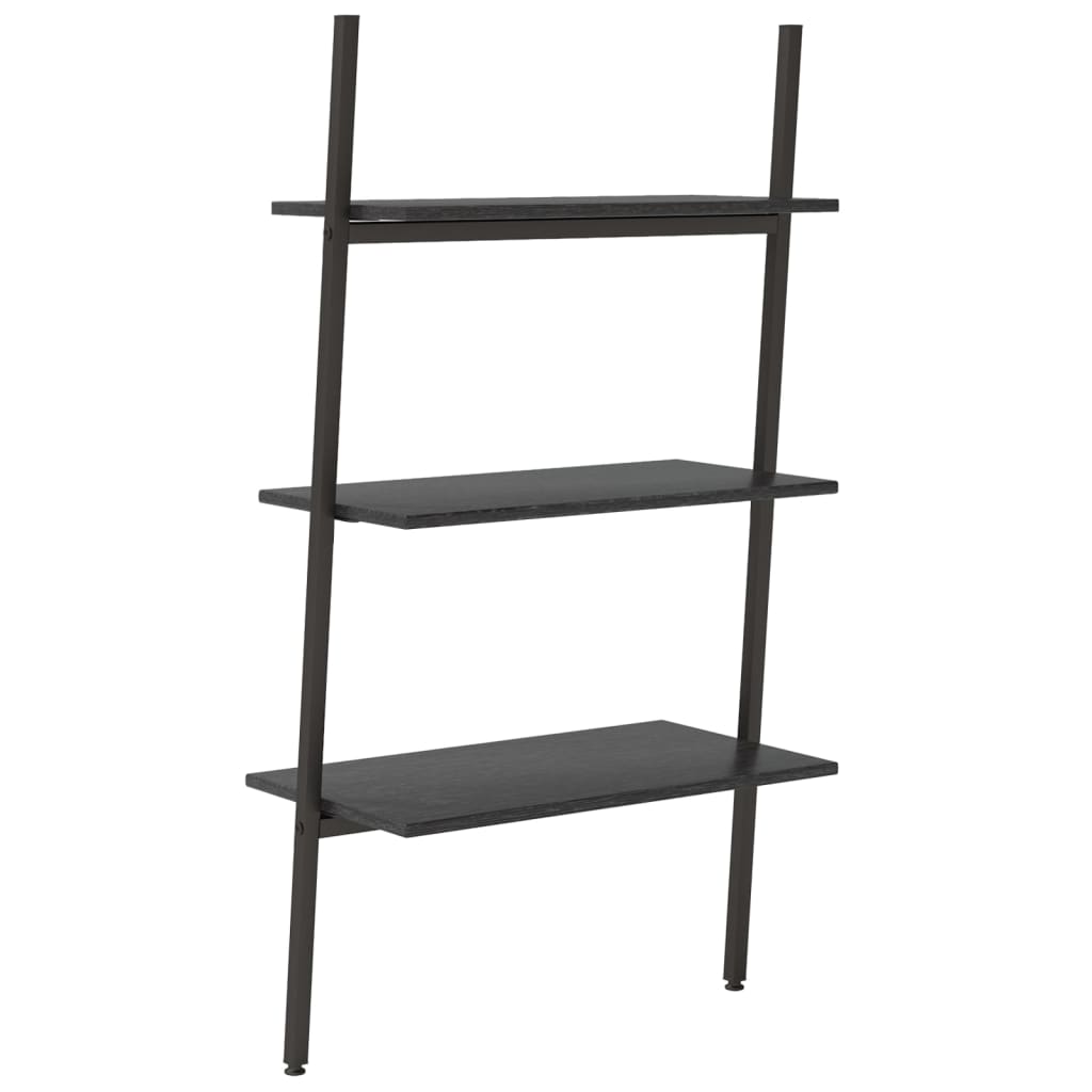 vidaXL Leiterregal mit 3 Böden Schwarz 64x34x116 cm