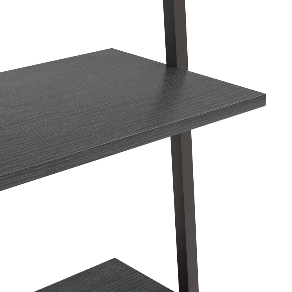 vidaXL Leiterregal mit 3 Böden Schwarz 64x34x116 cm