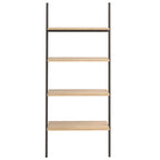 vidaXL Leiterregal mit 4 Böden Hellbraun und Schwarz 64x34x150,5 cm