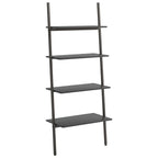vidaXL Leiterregal mit 4 Böden Schwarz 64x34x150,5 cm