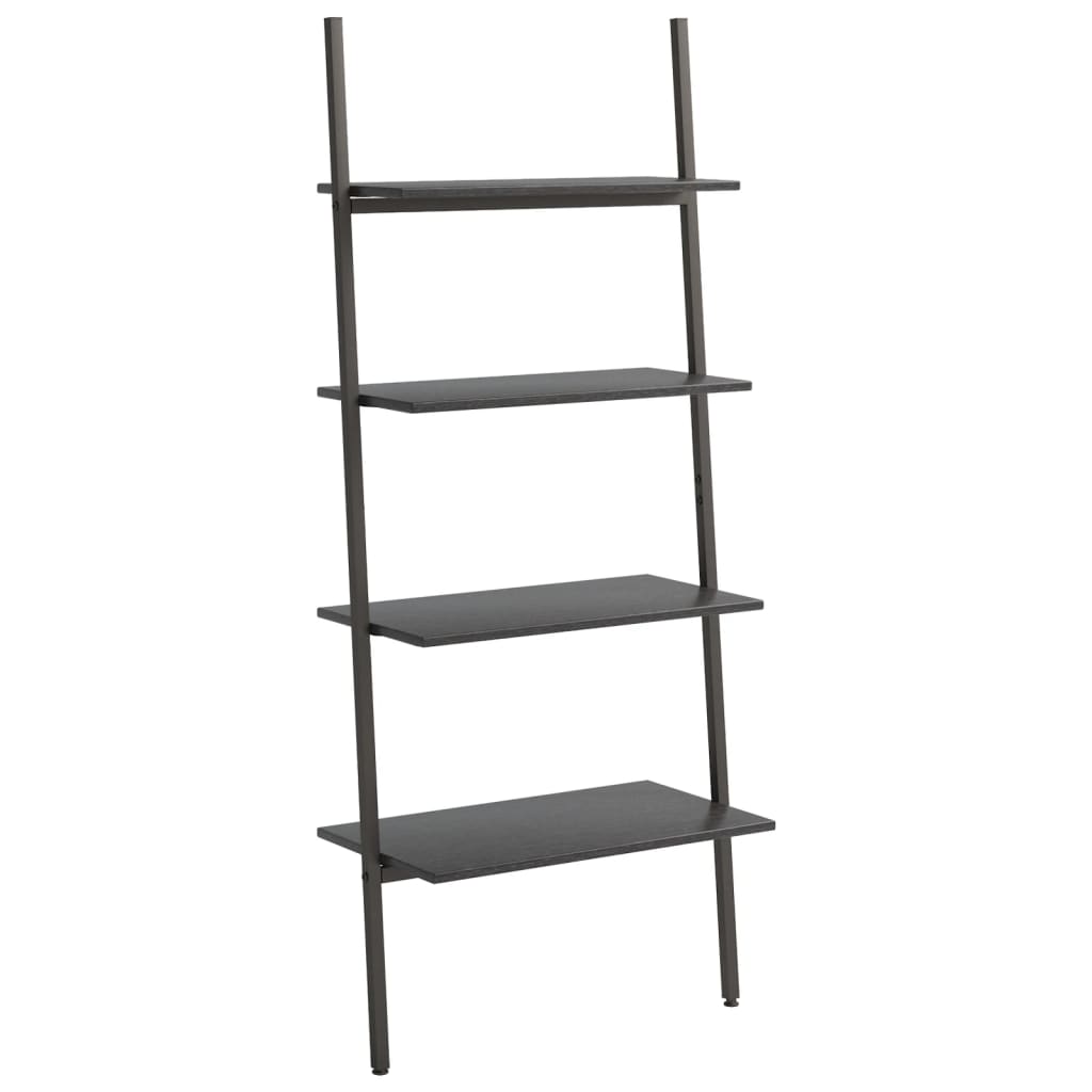 vidaXL Leiterregal mit 4 Böden Schwarz 64x34x150,5 cm