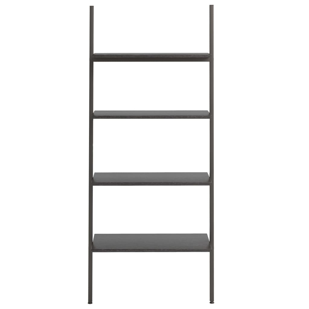 vidaXL Leiterregal mit 4 Böden Schwarz 64x34x150,5 cm