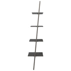 vidaXL Leiterregal mit 4 Böden Schwarz 64x34x150,5 cm