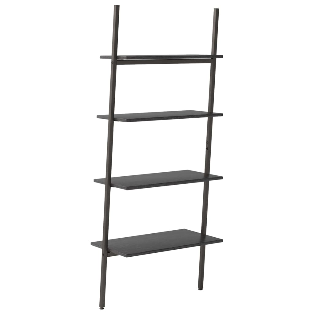 vidaXL Leiterregal mit 4 Böden Schwarz 64x34x150,5 cm