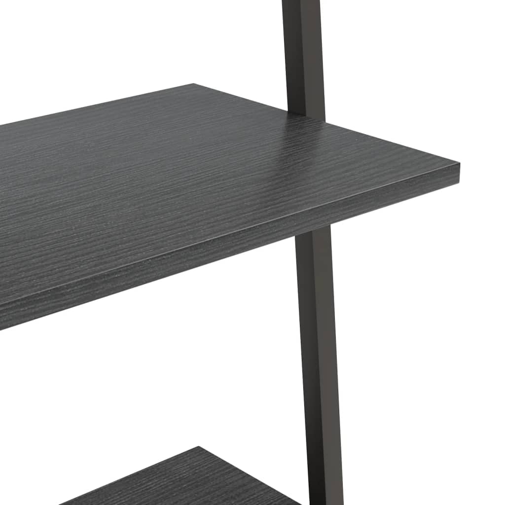 vidaXL Leiterregal mit 4 Böden Schwarz 64x34x150,5 cm