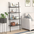vidaXL Leiterregal mit 4 Böden Schwarz 64x34x150,5 cm