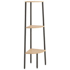 vidaXL Eckregal mit 3 Ablagen Hellbraun und Schwarz 45,5x31,5x120 cm