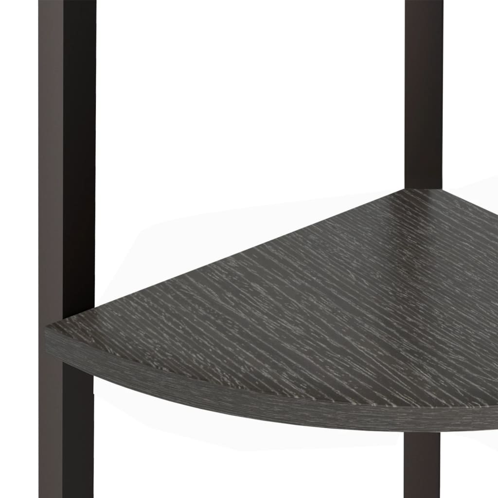 vidaXL Eckregal mit 3 Böden Schwarz 45,5x31,5x120 cm