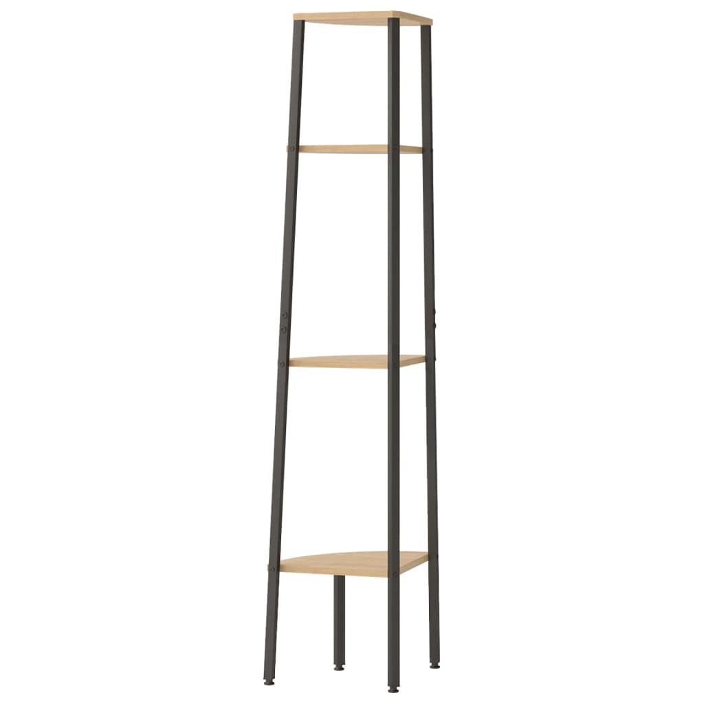 vidaXL 4-stöckiges Eckregal Hellbraun und Schwarz 45,5 x 31,5 x 150 cm