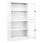 vidaXL Büroschrank Weiß 90x40x180 cm Stahl und Hartglas