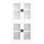 vidaXL Büroschrank Weiß 90x40x180 cm Stahl und Hartglas