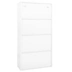vidaXL Büroschrank Weiß 90x40x180 cm Stahl und Hartglas