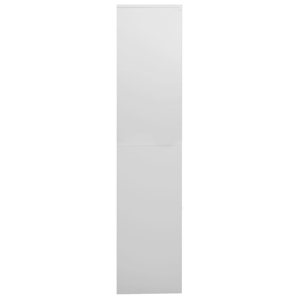 vidaXL Büroschrank Hellgrau 90x40x180 cm Stahl und Gehärtetes Glas