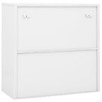 vidaXL Büroschrank mit Schiebetür Weiß 90x40x90 cm Stahl