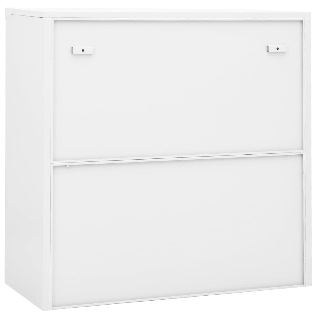 vidaXL Büroschrank mit Schiebetür Weiß 90x40x90 cm Stahl