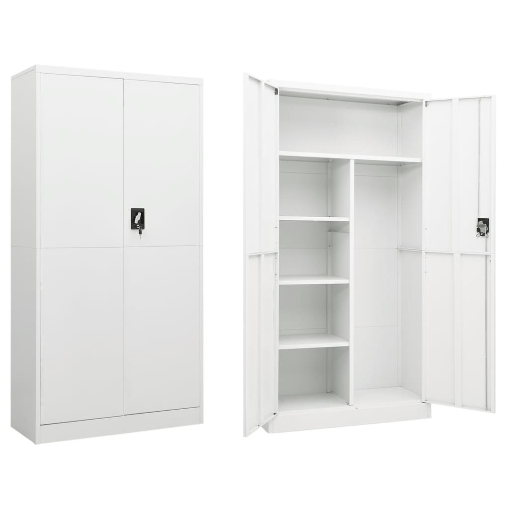 vidaXL Schließfachschrank Weiß 90x40x180 cm Stahl