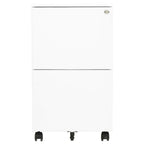 vidaXL Aktenschrank mit Rollen Weiß 39x45x67 cm Stahl