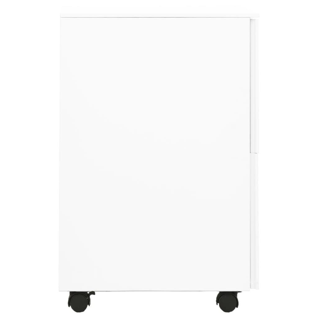 vidaXL Aktenschrank mit Rollen Weiß 39x45x67 cm Stahl