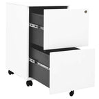 vidaXL Aktenschrank mit Rollen Weiß 39x45x67 cm Stahl