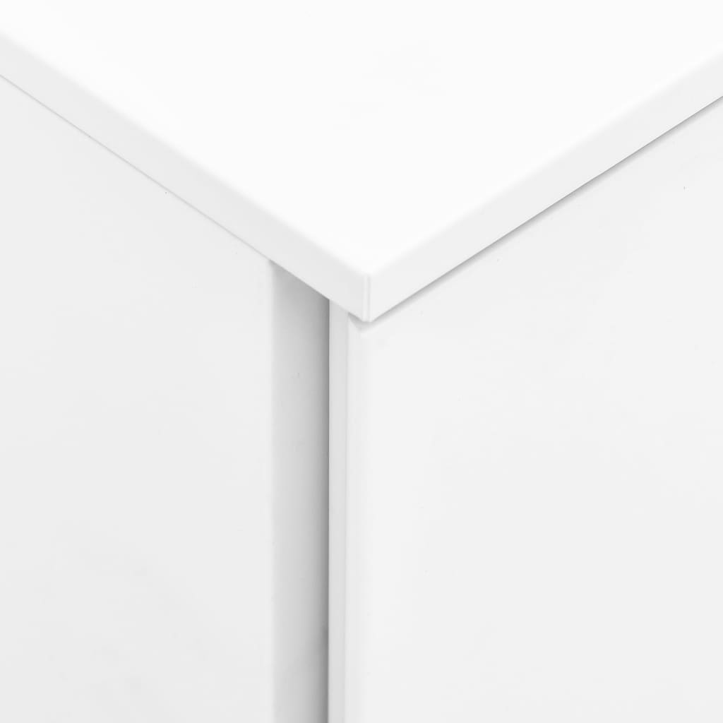 vidaXL Aktenschrank mit Rollen Weiß 39x45x67 cm Stahl