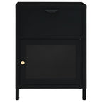 vidaXL Nachttisch Schwarz 40x30x54,5 cm Stahl und Glas