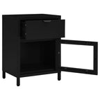 vidaXL Nachttisch Schwarz 40x30x54,5 cm Stahl und Glas