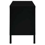 vidaXL TV-Schrank Schwarz 90x30x44 cm Stahl und Glas