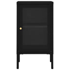 vidaXL Sideboard Schwarz 38x35x70 cm Stahl und Glas