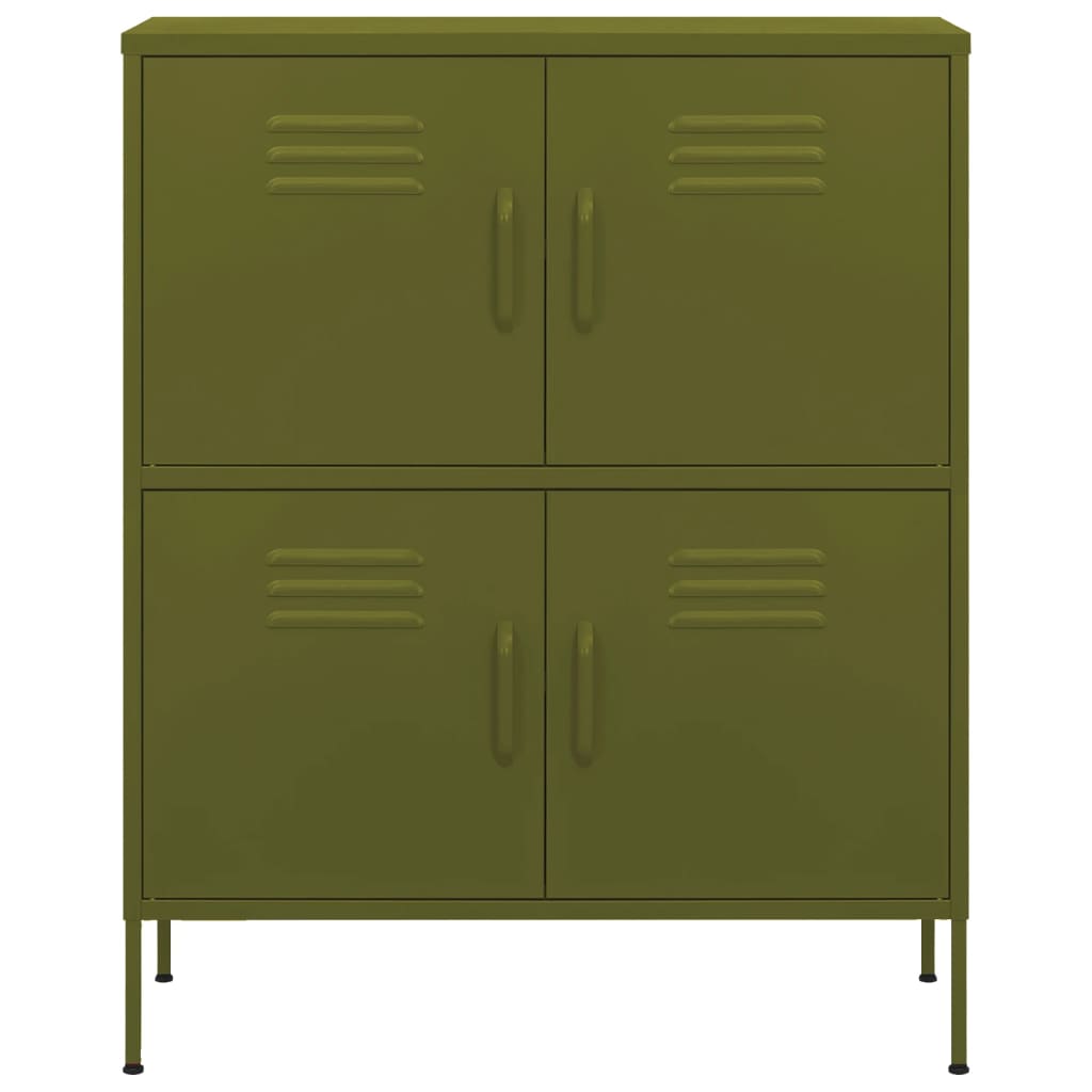 vidaXL Lagerschrank Olivgrün 80x35x101,5 cm Stahl