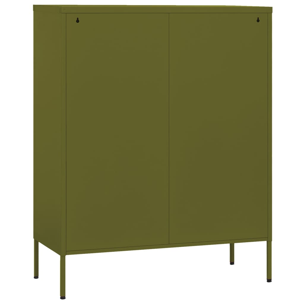 vidaXL Lagerschrank Olivgrün 80x35x101,5 cm Stahl