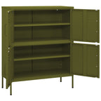 vidaXL Lagerschrank Olivgrün 80x35x101,5 cm Stahl