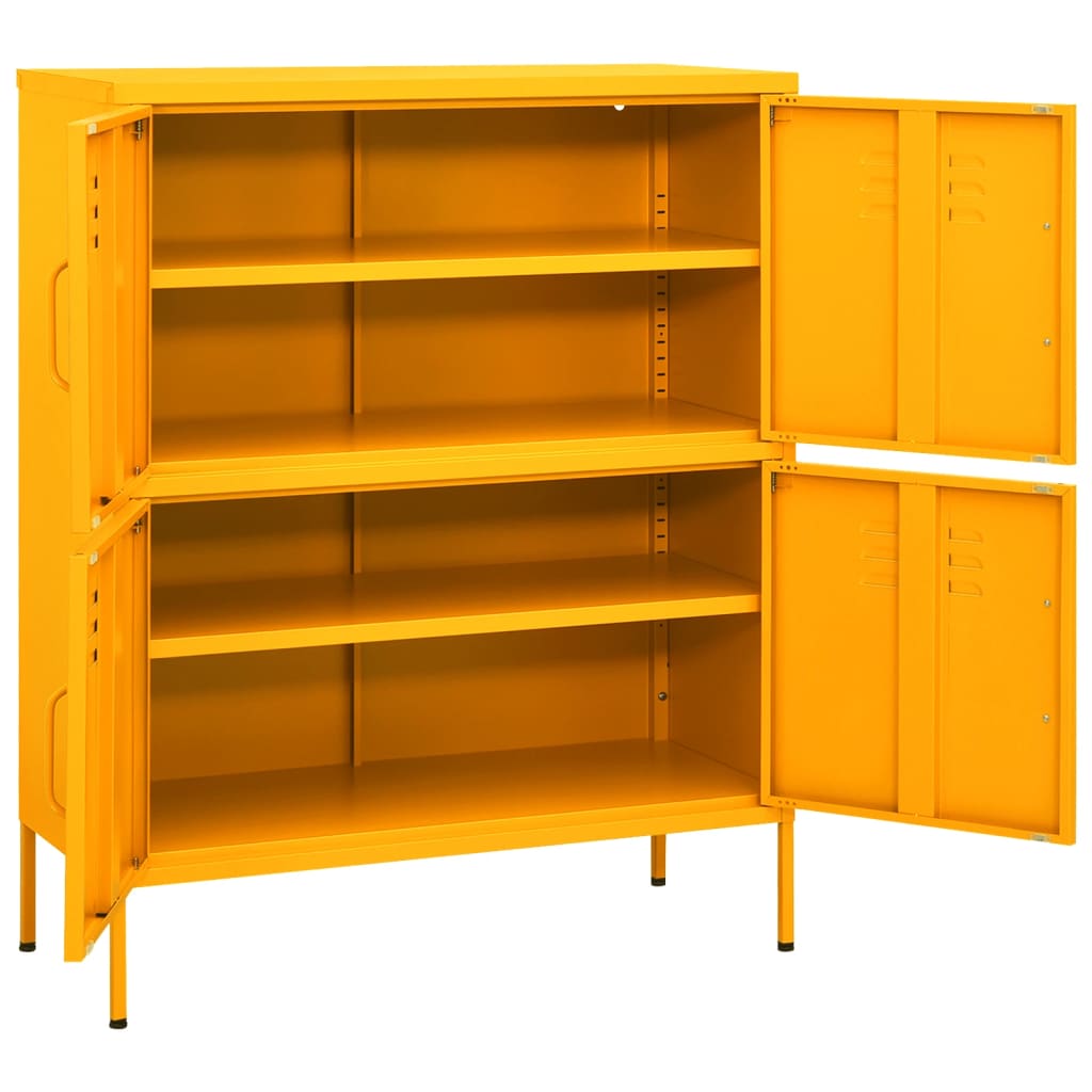vidaXL Lagerschrank Senfgelb 80x35x101,5 cm Stahl