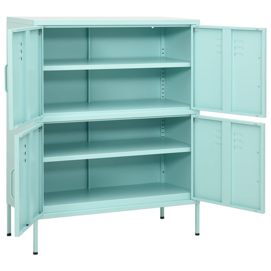 vidaXL Lagerschrank Minzgrün 80x35x101,5 cm Stahl